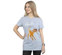 Disney Women's Bambi Butterfly Tail Cotton Boyfriend T-Shirt in Grey | Size: 4XL Disney Grey 4XL