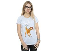 Disney Women's Bambi Butterfly Tail Cotton T-Shirt in Grey | Size: Medium Disney Grey M