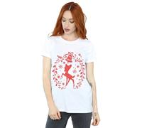 Disney Bambi Christmas Wreath Cotton Boyfriend T-Shirt In White White S