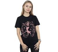 Disney Bambi Christmas Wreath Cotton T-Shirt In Black Black L