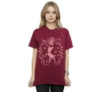 Disney Bambi Christmas Wreath Cotton T-Shirt In Burgundy Burgundy L