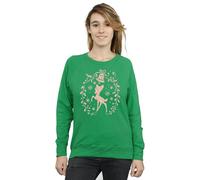 (M, Irish Green) Disney Womens/Ladies Bambi Christmas Wreath Sweatshirt
