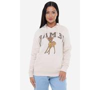 Disney Women's Bambi Collegiate Pullover Hoodie in Stone | Size: Large Disney Stone L