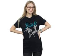 Disney Bambi Great Love Story Cotton Boyfriend T-Shirt In Black Black
