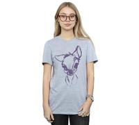 Disney Bambi Mood Cotton Boyfriend T-Shirt In Grey Grey XL