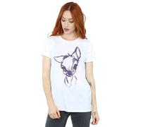 Disney Bambi Mood Cotton Boyfriend T-Shirt In White White 4XL