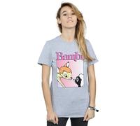 Disney Bambi Nice To Meet You Cotton Boyfriend T-Shirt In Grey Grey