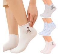 DISNEY Bambi Thumper Colourful women's ankle socks with frill trim - 3 pair