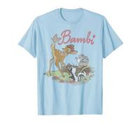 Disney Bambi Thumper Flower Simple Portrait Logo T-Shirt, Men, Baby Blue, Medium