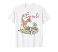 Disney Bambi Thumper Flower Simple Portrait Logo T-Shirt, Men, White, Medium