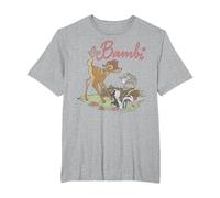Disney Bambi Thumper Flower Simple Portrait Logo T-Shirt, Men's Big and Tall, Heather Grey, 5X Tall