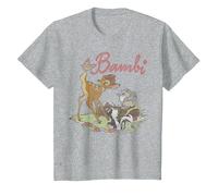Disney Bambi Thumper Flower Simple Portrait Logo T-Shirt, Youth, Heather Grey, Small