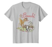 Disney Bambi Thumper Flower Simple Portrait Logo T-Shirt, Youth, Silver Grey, Medium