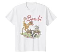 Disney Bambi Thumper Flower Simple Portrait Logo T-Shirt, Youth, White, X-Small