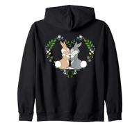 Disney Bambi Thumper & Miss Bunny Floral Heart Valentine's Zip Hoodie