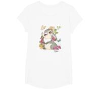 Disney Bambi Thumper Vintage Floral Portrait T-Shirt, Girls, White, Medium