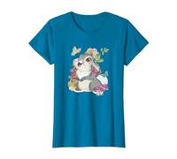 Disney Bambi Thumper Vintage Floral Portrait T-Shirt, Women, Sapphire Blue, Medium