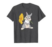 Disney Bambi Thumper with A Flower T-Shirt, Men, Dark Heather Grey, Large