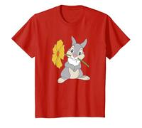 Disney Bambi Thumper with A Flower T-Shirt, Youth, Red, X-Small