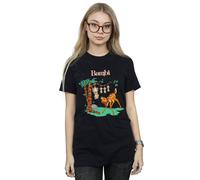 Disney Bambi Tilted Up Cotton Boyfriend T-Shirt In Black Black L