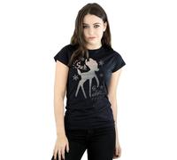 Disney Bambi Winter Deer Cotton T-Shirt In Black Black