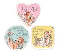 Disney Bambi Yellow, Pink & Blue Ceramic Gift 3 Piece Boxed Trinket Tray Set VC700374L