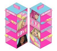 Disney Barbie Hanging Wardrobe Shelf Organizer, Foldable Storage - 4 Tier, Pre-Assembled, 71cm x 29cm x 28cm, Max Weight 3kg, Easy Velcro Attachment - Perfect for Kids Closet Organization