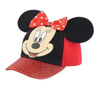 Disney Minnie Mouse Kids Baseball Hat for Toddlers and Little Girls Ages 2-7 Cap, Red Glitter, Age 2-4