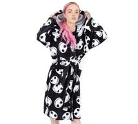 Disney The Nightmare Before Christmas Dressing Gown For Women | Adults Jack Skellington Pocket Black Bathrobe | Tim Burton Movie Pjs Robe L