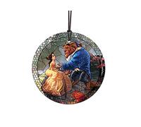 Disney Beauty and the Beast 3.5 in Hanging Glass Print | Hanging glass print | Bedroom or office display | Disney fan gift