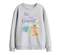 Disney Beauty And The Beast Be Our Guest Kids Sweatshirt, Athletic Heather, 7-8