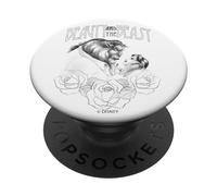Disney Beauty and the Beast Belle and Beast Line Art Sketch PopSockets Swappable PopGrip