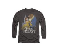Disney Beauty & the Beast Belle Beast Castle Long Sleeve T-Shirt, Charcoal | Size: Small Disney Charcoal S