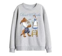 Disney Beauty And The Beast Don'T Mind The Books Kids Sweatshirt, Athletic Heather, 12-13