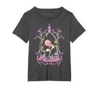 Disney Beauty And The Beast Enchanted Rose T-Shirt, Women's Plus, Dark Heather Grey, 1X