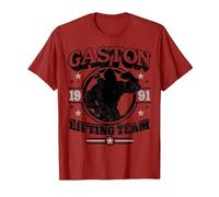 Disney Beauty And The Beast Gaston Lifting Team Logo T-Shirt, Men, Cranberry Red, Medium