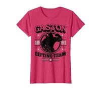 Disney Beauty And The Beast Gaston Lifting Team Logo T-Shirt, Women, Red Heather, X-Small
