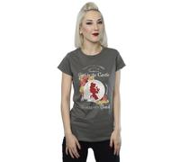 Disney Beauty And The Beast Girl In The Castle Cotton T-Shirt In Charcoal Charcoal S
