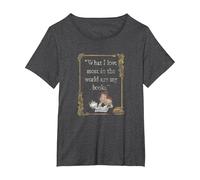 Disney Beauty And The Beast Group Shot What I Love Most Book T-Shirt, Women's Plus, Dark Heather Grey, 1X