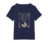 Disney Beauty And The Beast Group Shot What I Love Most Book T-Shirt, Women's Plus, Navy Blue, 1X