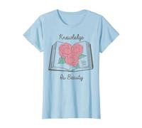 Disney Beauty And The Beast Knowledge Beauty Floral Tee T-Shirt, Women, Baby Blue, Large