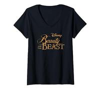Disney Beauty and the Beast Logo V-Neck T-Shirt