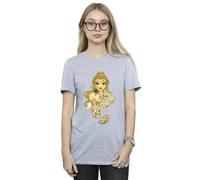 Beauty And The Beast Never Judge Cotton Boyfriend T-Shirt Disney Grey L