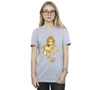 Disney Beauty And The Beast Never Judge Cotton Boyfriend T-Shirt In Grey Grey S