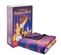 Disney Beauty and the Beast Plush Throw Blanket, Extra Large, Classic VHS Collector's Edition, Gift for Kids and Adults (Beauty and the Beast)