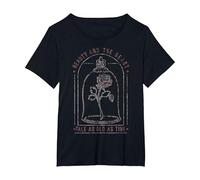 Disney Beauty And The Beast Rose Tale As Old As Time Text T-Shirt, Women's Plus, Black, 4X