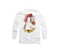Disney Beauty & the Beast Belle Flower Silhouette Long Sleeve T-Shirt, White | Size: XL Disney White XL