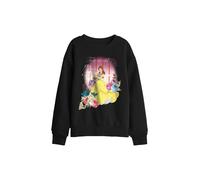 Disney Beauty & The Beast Belle Flowers Window Kids Sweat, Black | Size: 5-6 Years Disney Black 5-6 Years