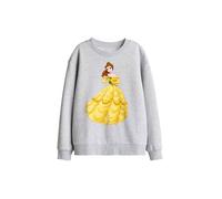 Disney Beauty & The Beast Belle Rose Kids Sweat, Athletic Heather in Light Grey | Size: 12-13 Years Disney Light Grey 12-13 Years