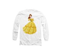 Disney Beauty & the Beast Belle Rose Long Sleeve T-Shirt, White | Size: Large Disney White L